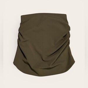 Zara Ruched Army Green Mini Skirt